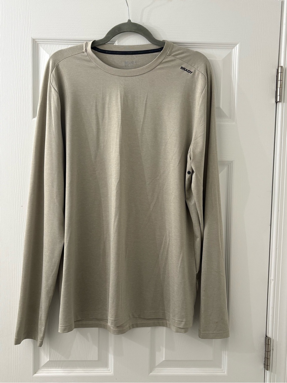 BRADY Long Sleeve Crewneck Shirt - Sage/Taupe